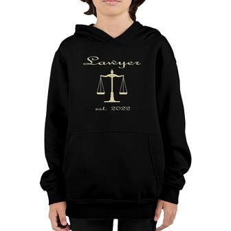 Law School Graduation Gift For Lawyers Est 2022 Graduates Youth Hoodie | Mazezy