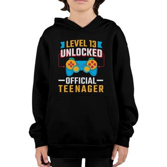 Level 13 Unlocked Official Nager 13Th Birthday Youth Hoodie - Seseable