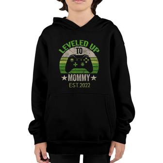 Leveled Up To Mommy 2022 Promoted To Mom Est 2022 Ver2 Youth Hoodie | Mazezy