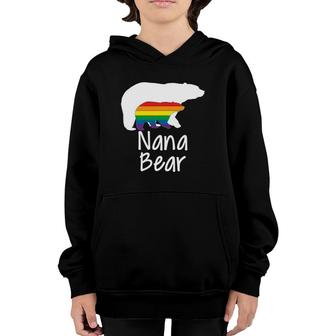 Lgbt Nana Bear Mothers Gay Lesbian Pride Rainbow Youth Hoodie | Mazezy UK