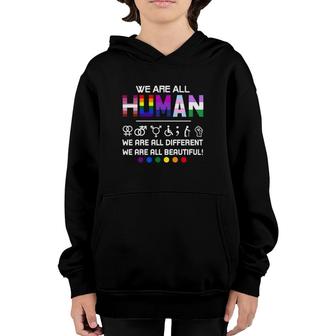 Lgbt We Are All Human Youth Hoodie | Mazezy
