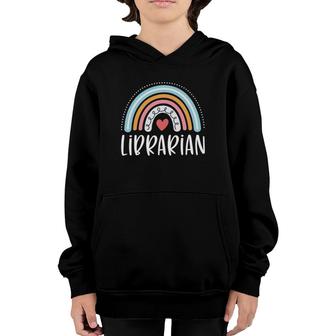 Librarian Gifts For Women Funny School Librarian Rainbow Youth Hoodie | Mazezy