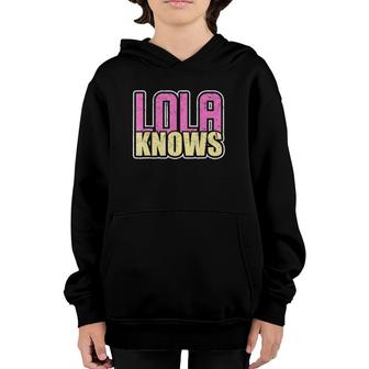 Lola Knows Filipino Grandmother Distressed Tee Youth Hoodie | Mazezy