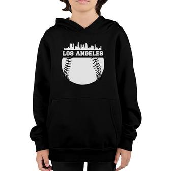 Los Angeles Baseball Fan Skyline Cool Sports Lovers Gifts Youth Hoodie | Mazezy