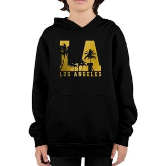 Los Angeles La Vintage California Palm Trees Youth Hoodie | Mazezy