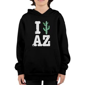 Love Arizona Saguaro Cactus Hiking Youth Hoodie | Mazezy