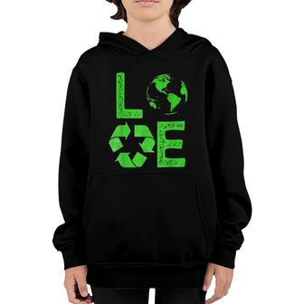 Love Earth Day 90S Planet Vintage Recycling Kids Or Teacher Youth Hoodie - Seseable