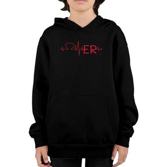Love Er Heart Beat Doctor Nurse Hospice Workers Cool Gift Youth Hoodie | Mazezy