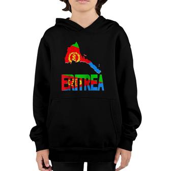 Love Eritrea With Eritrean Flag In Eritrea Map Eritrea Pride Raglan Baseball Tee Youth Hoodie | Mazezy