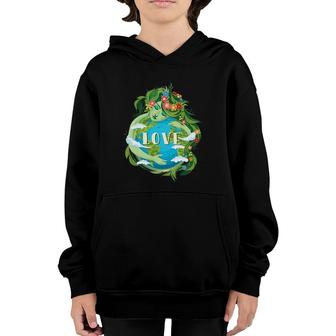 Love Mother Earth Day Save Our Planet Environment Green Youth Hoodie | Mazezy DE