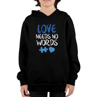 Love Needs No Words Autism Awareness Youth Hoodie | Mazezy