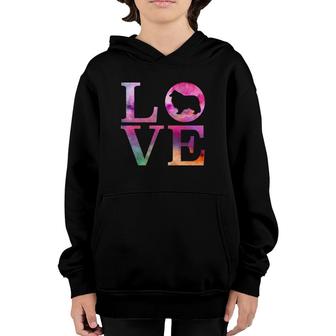 Love Rough Collie Dog Colorful Pink Cute Gift Mom Her Youth Hoodie | Mazezy