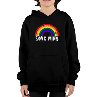 Love Wins Pride Month Lgbt Color Love Wins Youth Hoodie | Mazezy