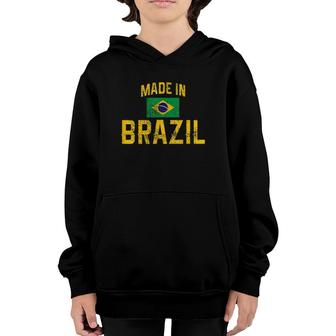 Made In Brazil Brazilian Flag Youth Hoodie | Mazezy
