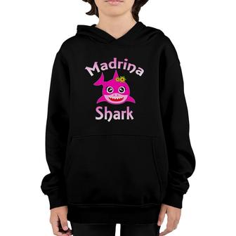 Madrina Shark Funny Spanish Godmother Gift Youth Hoodie | Mazezy