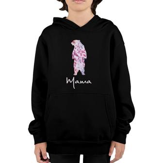 Mama Bear Pink Floral Best Mom Her Gift For Mother's Day Youth Hoodie | Mazezy