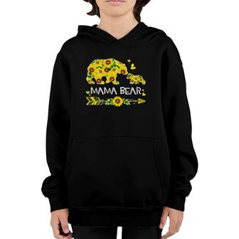 Mama Bear Sunflower Outfit Funny Mama Mothers Day Youth Hoodie | Mazezy