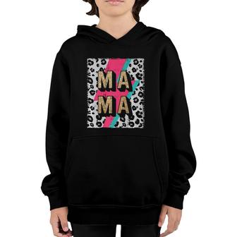 Mama Lightning Bolt Leopard Distressed Premium Youth Hoodie | Mazezy