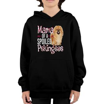 Mama Of A Spoiled Pekingese Happy Mother's Day Floral Dog Youth Hoodie | Mazezy