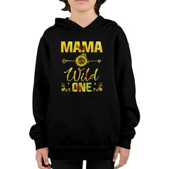 Mama Of The Wild One-1St Birthday Sunflower Outfit Youth Hoodie | Mazezy