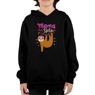 Mama Sloth Lazy Spirit Animal Mom Family Matching Costume Youth Hoodie | Mazezy UK