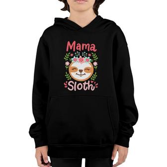 Mama Sloth Mom Mother Mother's Day Sloth Lover Youth Hoodie | Mazezy