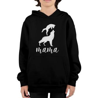 Mama Wolf & Baby Wolf Love Mom And Kids - Mothers Day Youth Hoodie | Mazezy DE