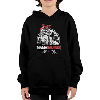 Mamasaurusrex Dinosaur Funny Mama Saurus Family Matching Youth Hoodie | Mazezy