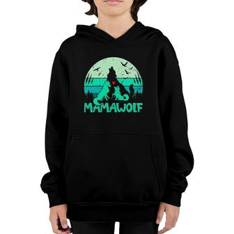 Mamawolf Mama Wolf Vintage Mother's Day Gift Mom Grandma Youth Hoodie | Mazezy