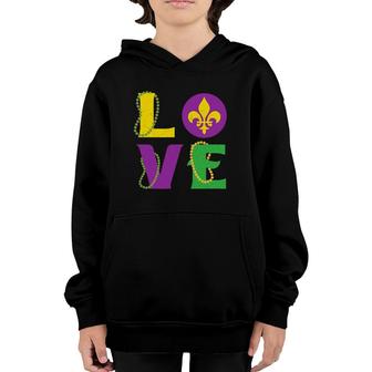 Mardi Gras Carnival Love New Orleans Cajun Festival Youth Hoodie | Mazezy CA