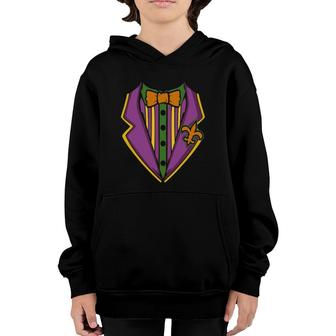 Mardi Gras Tuxedo Costume Carnival Parade Masquerade Party Youth Hoodie | Mazezy