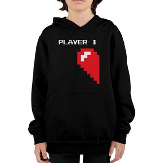 Matching Gamer Couple Valentine's Gift Player 1 Player 2 Gaming Youth Hoodie | Mazezy AU