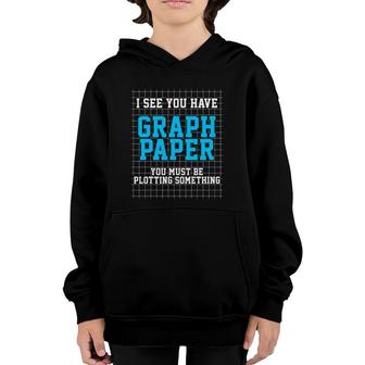 Math Graph Paper Plotting Teacher Gift Youth Hoodie | Mazezy