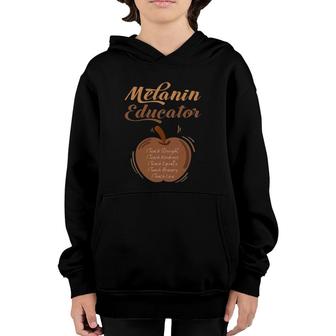 Melanin Educator Teacher Retro Black History Month Youth Hoodie | Mazezy