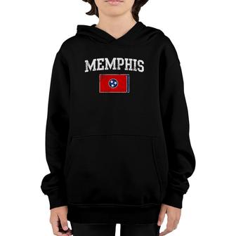 Memphis Tennessee Flag Vintage Distressed Youth Hoodie | Mazezy