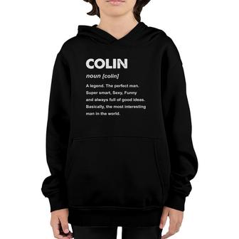 Mens Colin Name Definition Youth Hoodie | Mazezy
