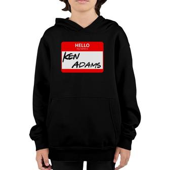 Mens Hello My Name Is Ken Adams Name Tag Youth Hoodie | Mazezy