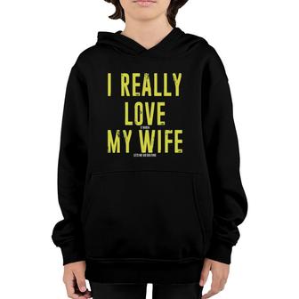 Mens I Really Love It When My Wife Let's Me Go Golfing Youth Hoodie | Mazezy