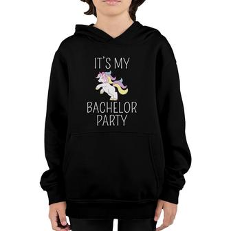 Mens It's My Bachelor Party Funny Wedding Unicorn Youth Hoodie | Mazezy
