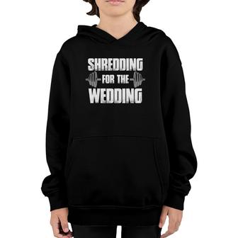 Mens Matching Couples Workout Shredding For The Wedding His & Her Youth Hoodie | Mazezy