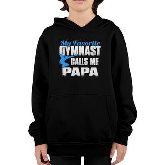Mens My Favorite Gymnast Calls Me Papa Gymnast Papa Youth Hoodie | Mazezy