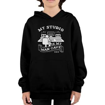 Mens My Studio Is My Man Cave Dj Beat Maker Music Producer Men Youth Hoodie | Mazezy