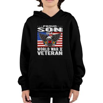 Mens Proud Son Of A World War 2 Veteran Patriotic Ww2 Family Gift Youth Hoodie | Mazezy