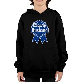 Mens Trophy Husband Retro Ribbon Style Youth Hoodie | Mazezy