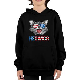 Meowica 4Th Of July Merica Cat American Flag Women Youth Hoodie | Mazezy