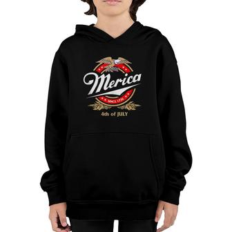 Merica Since 1776 Funny July 4Th Fourth Of July Youth Hoodie | Mazezy