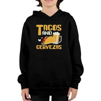 Mexican Tacos And Cervezas - Funny Mexican Party Outfit Gift Youth Hoodie | Mazezy
