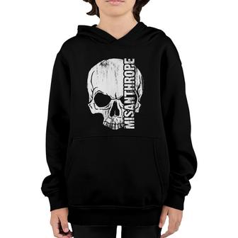 Misanthropic Skull Vintage Antisocial Youth Hoodie | Mazezy