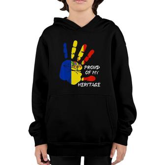 Moldavian Flag Moldova Finger Handprint Moldova Youth Hoodie | Mazezy