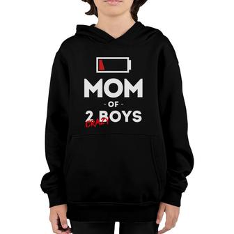 Mom Of 2 Crazy Boys Clothing Gift Mother Wife Funny Women Youth Hoodie | Mazezy
